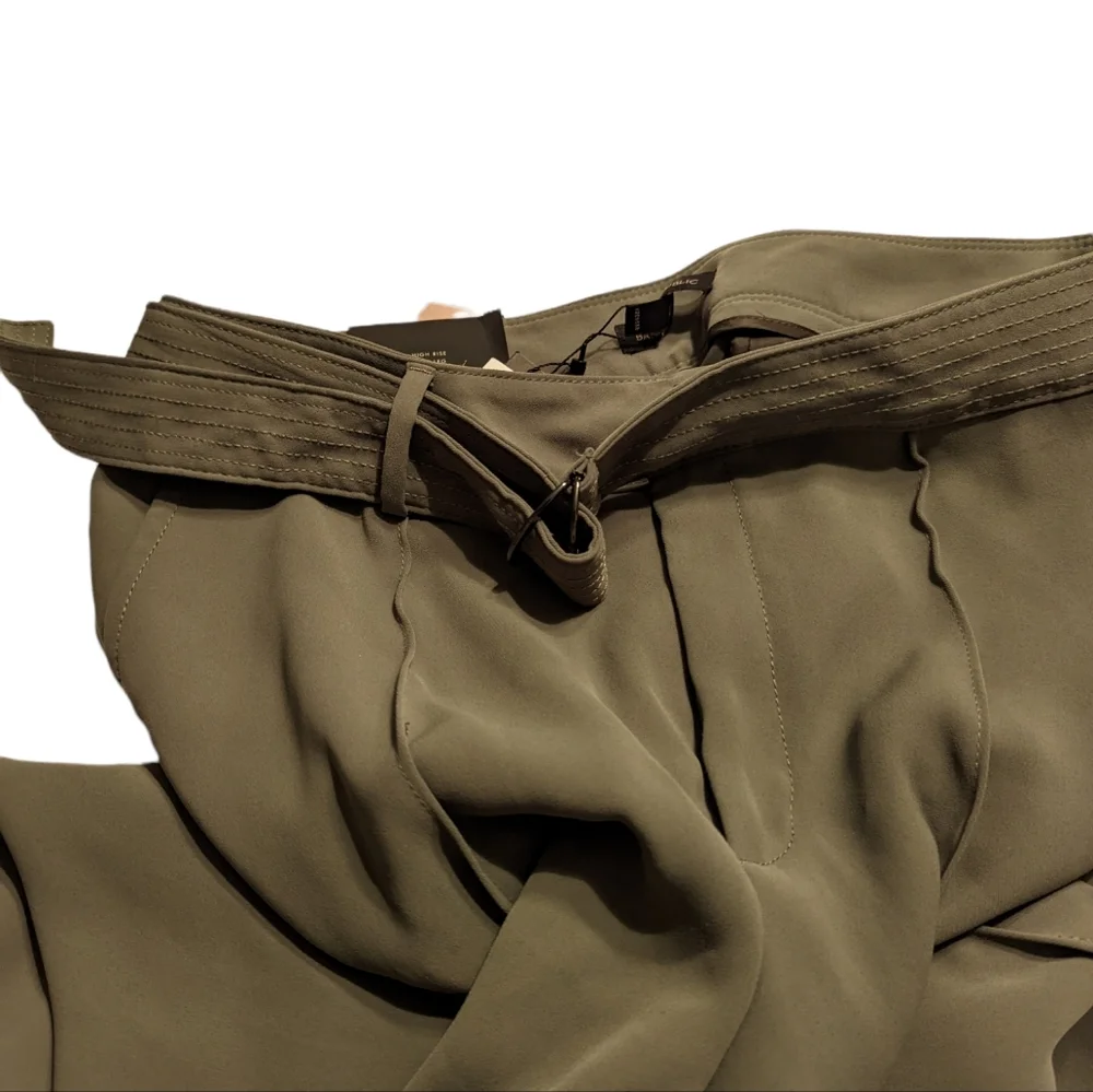 NWT Banana Republic High Rise Belted Wide Leg Trouser Pants 14 Long - Picture 6 of 13